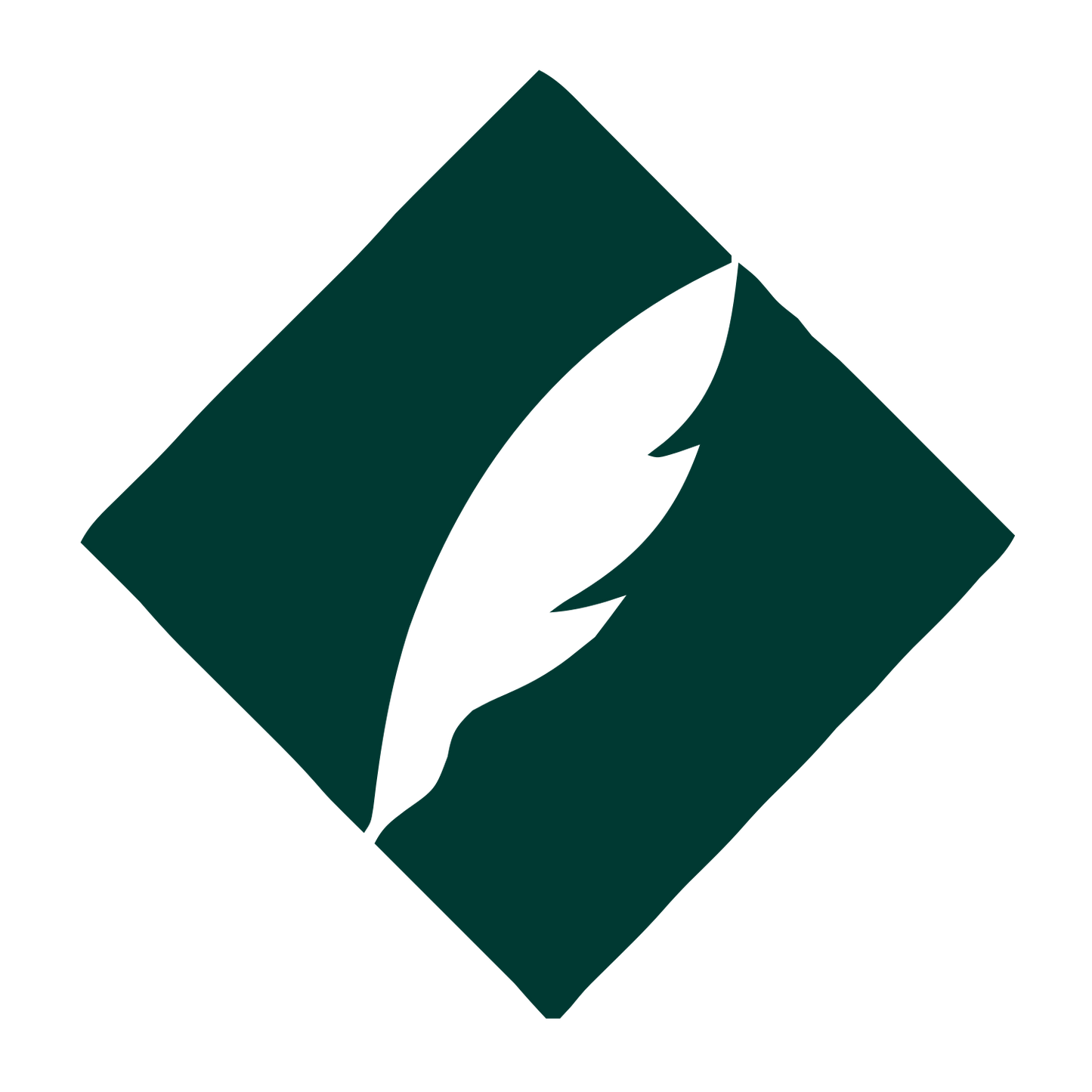 Quill Feather Diamond Logo #003932