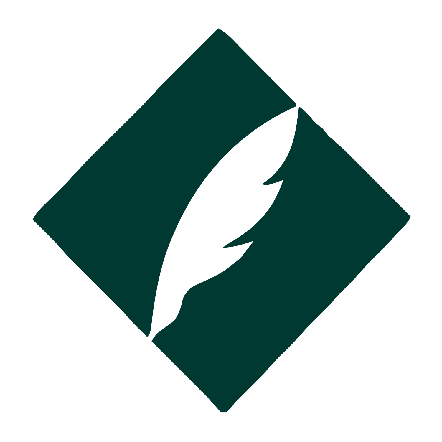 Quill Feather Diamond Logo #003932