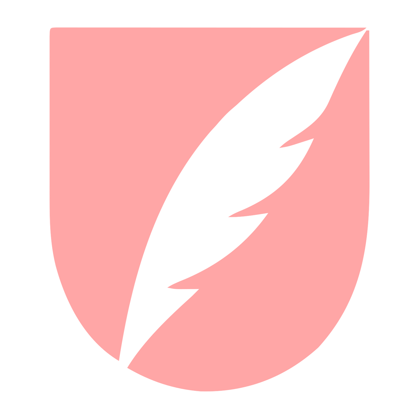 Quill Shield Negative Space Logo #ffa6a6