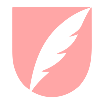 Quill Shield Negative Space Logo #ffa6a6