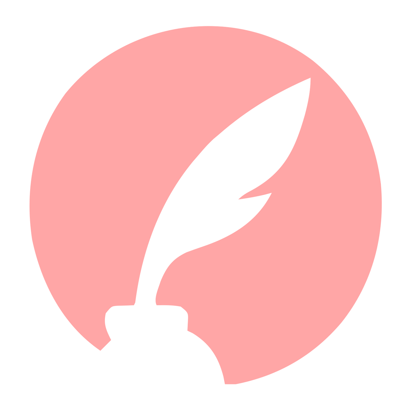 Quill Pen Circle Logo #ffa6a6