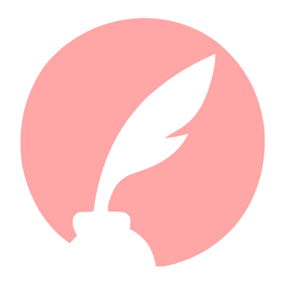Quill Pen Circle Logo #ffa6a6