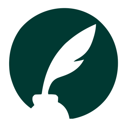 Quill Pen Circle Logo #003932