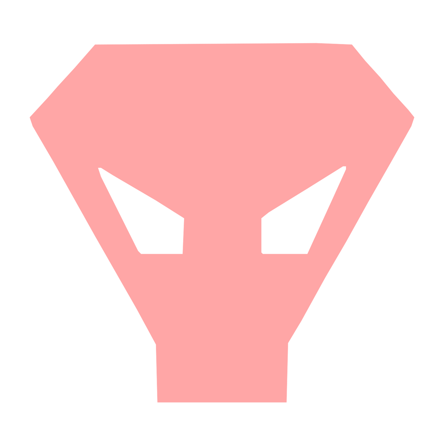 Brutalist Alien Face Logo #ffa6a6
