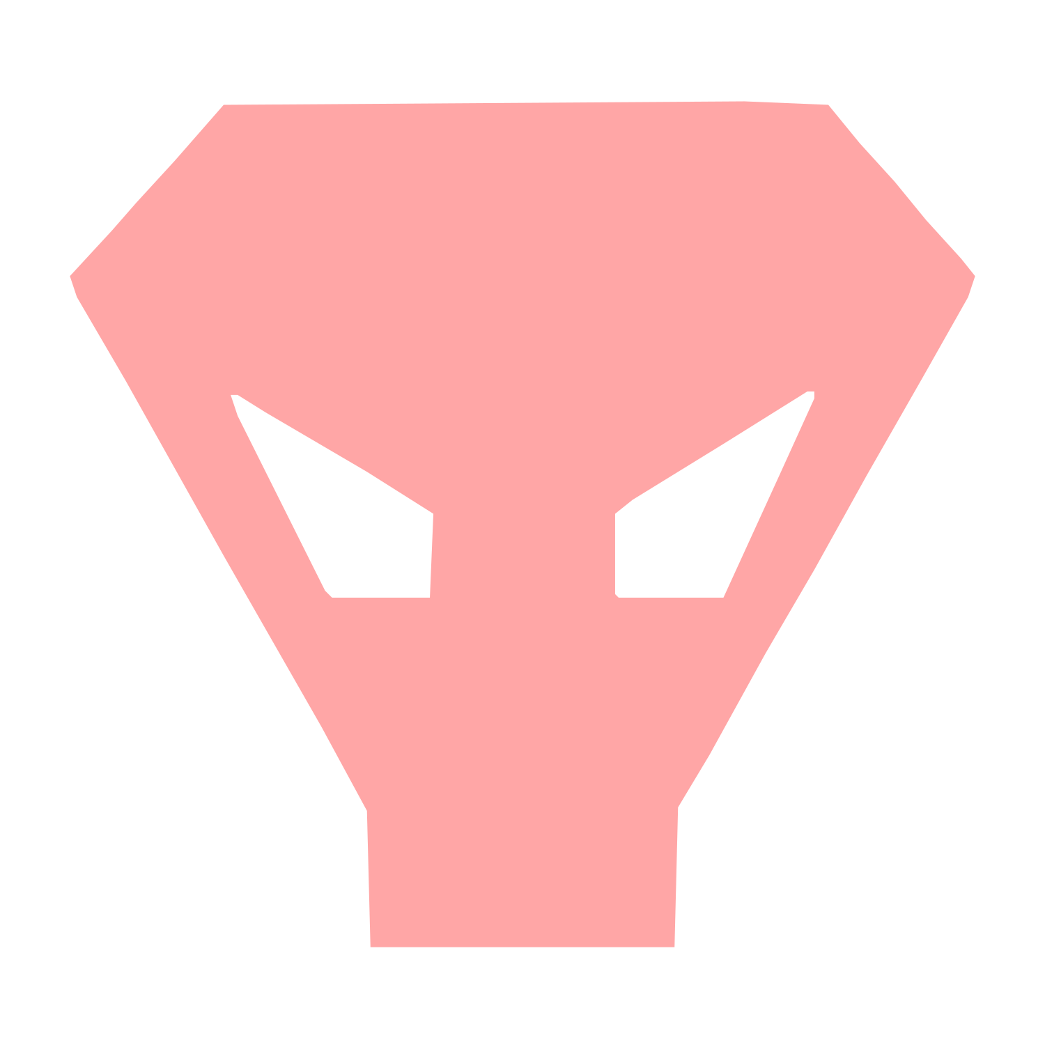 Brutalist Alien Face Logo #ffa6a6
