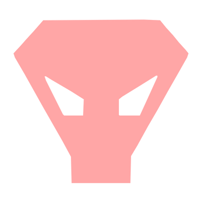 Brutalist Alien Face Logo #ffa6a6