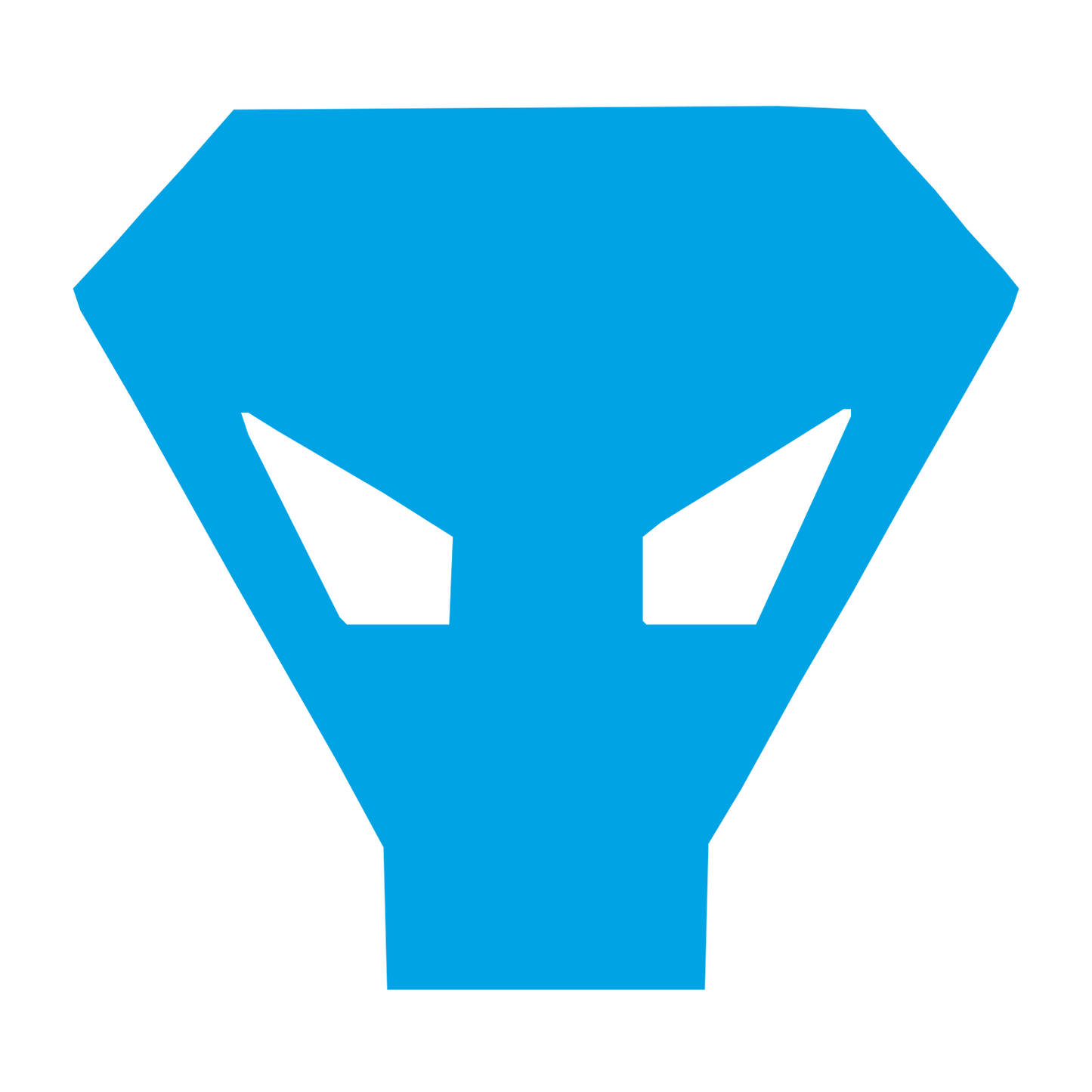 Brutalist Alien Face Logo #00a3e4