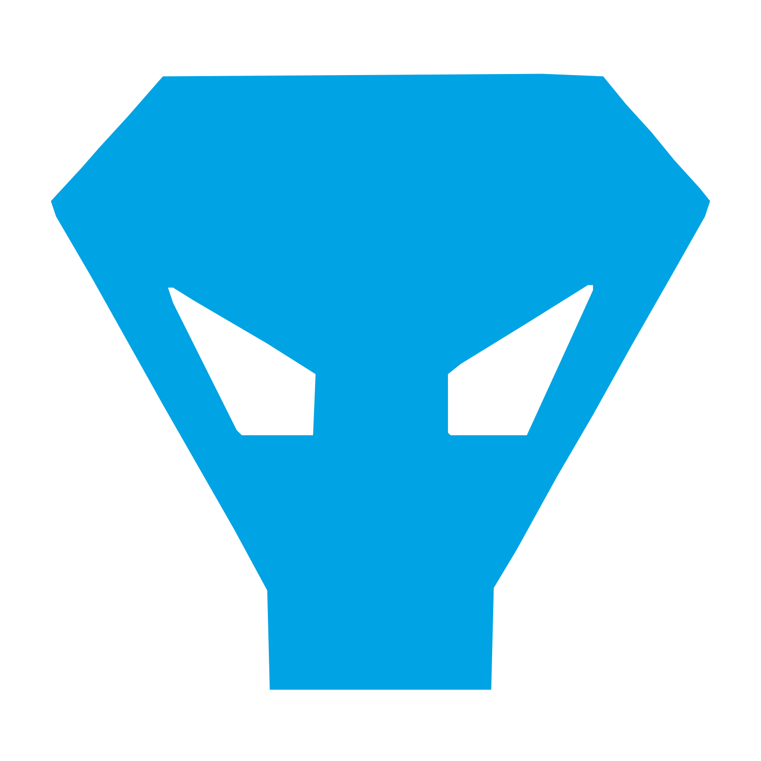 Brutalist Alien Face Logo #00a3e4