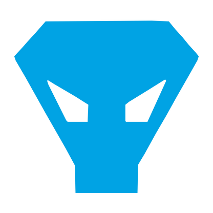 Brutalist Alien Face Logo #00a3e4