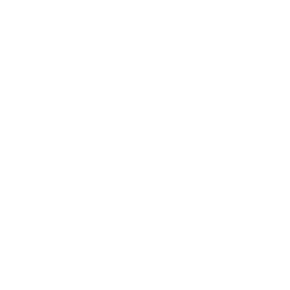 Brutalist Alien Face Logo #ffffff