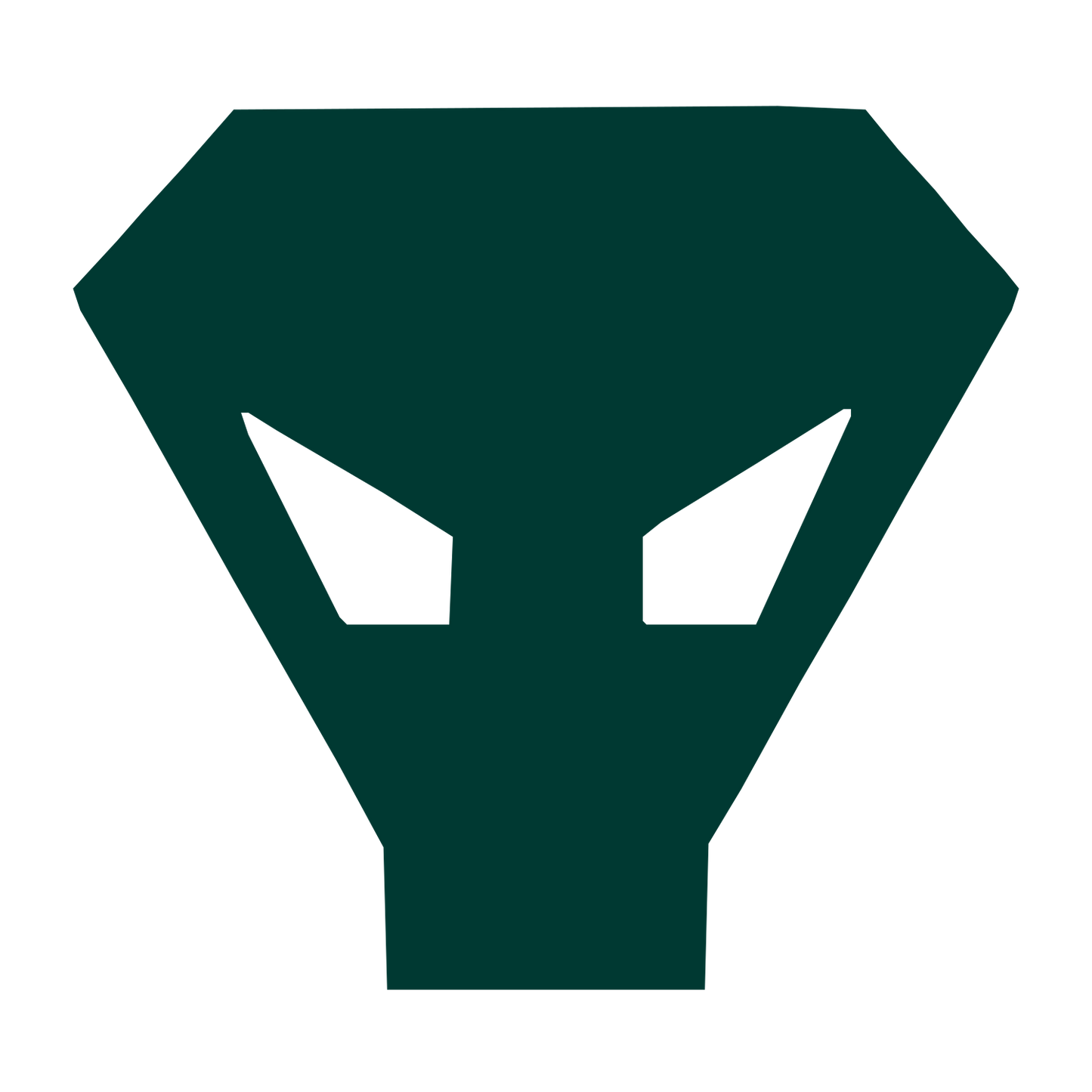 Brutalist Alien Face Logo #003932