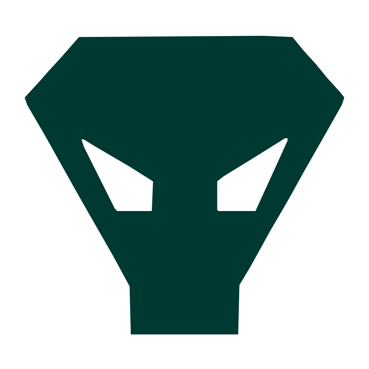Brutalist Alien Face Logo #003932