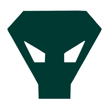 Brutalist Alien Face Logo #003932