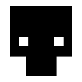 Pixel Skull Alien Logo