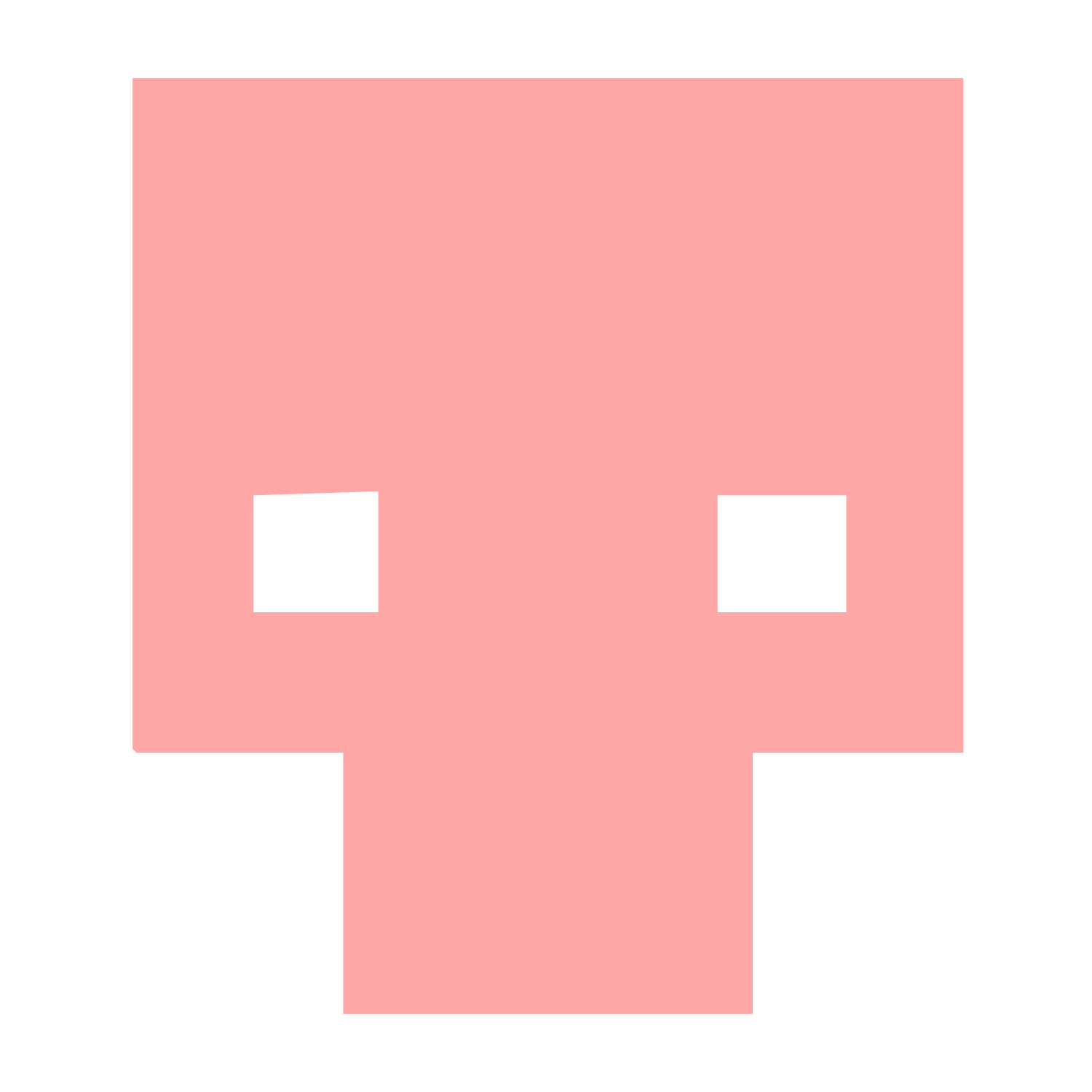 Pixel Skull Alien Logo #ffa6a6