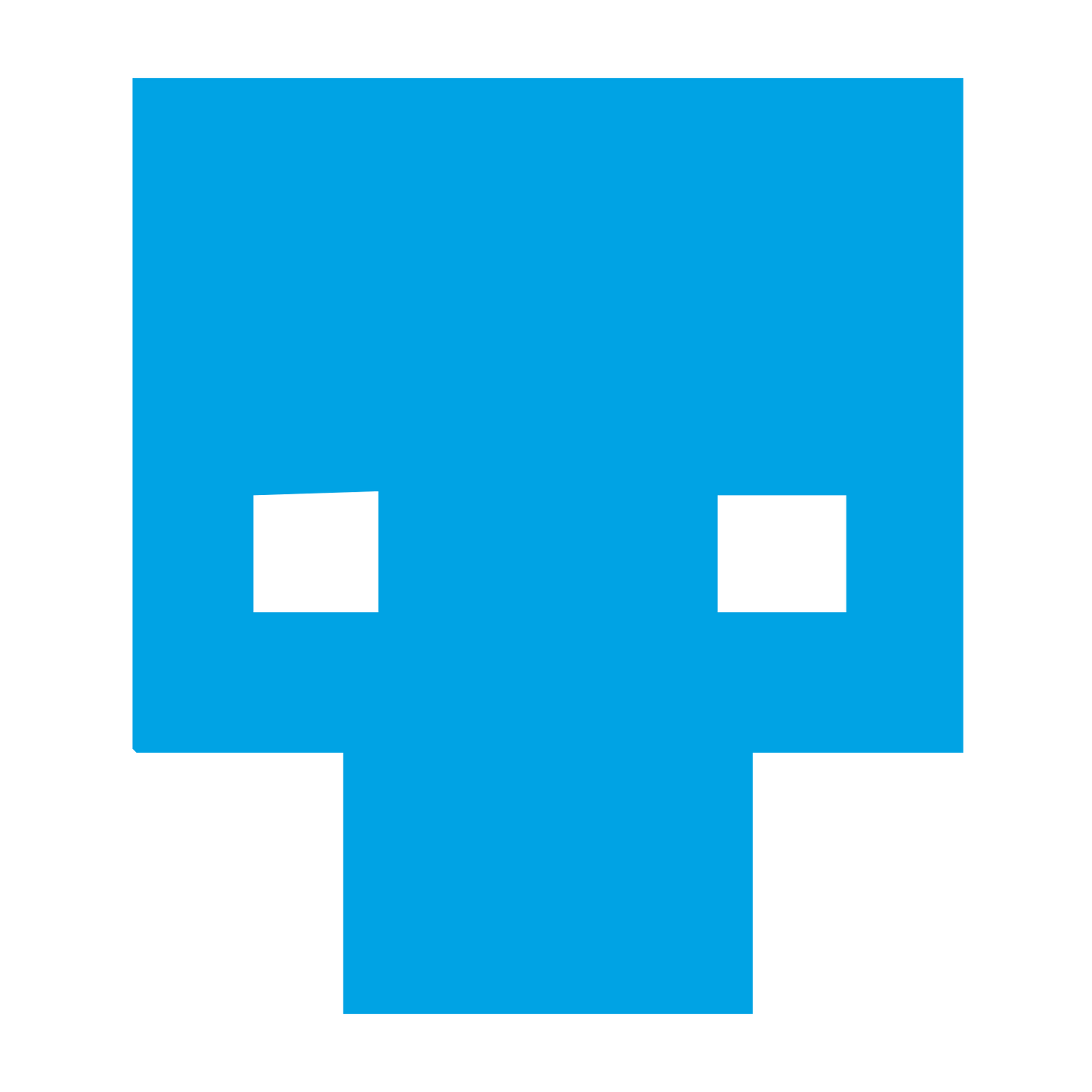 Pixel Skull Alien Logo #00a3e4