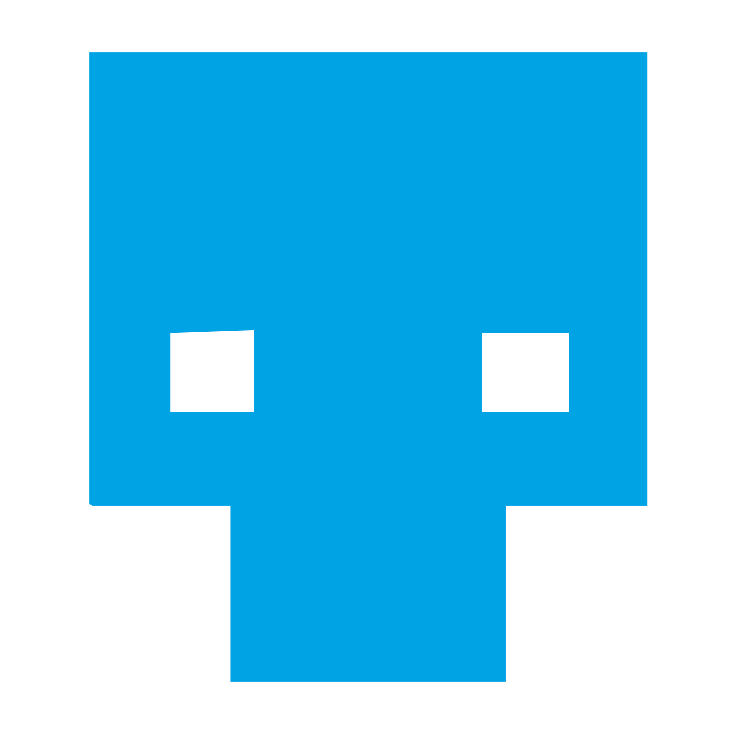 Pixel Skull Alien Logo #00a3e4