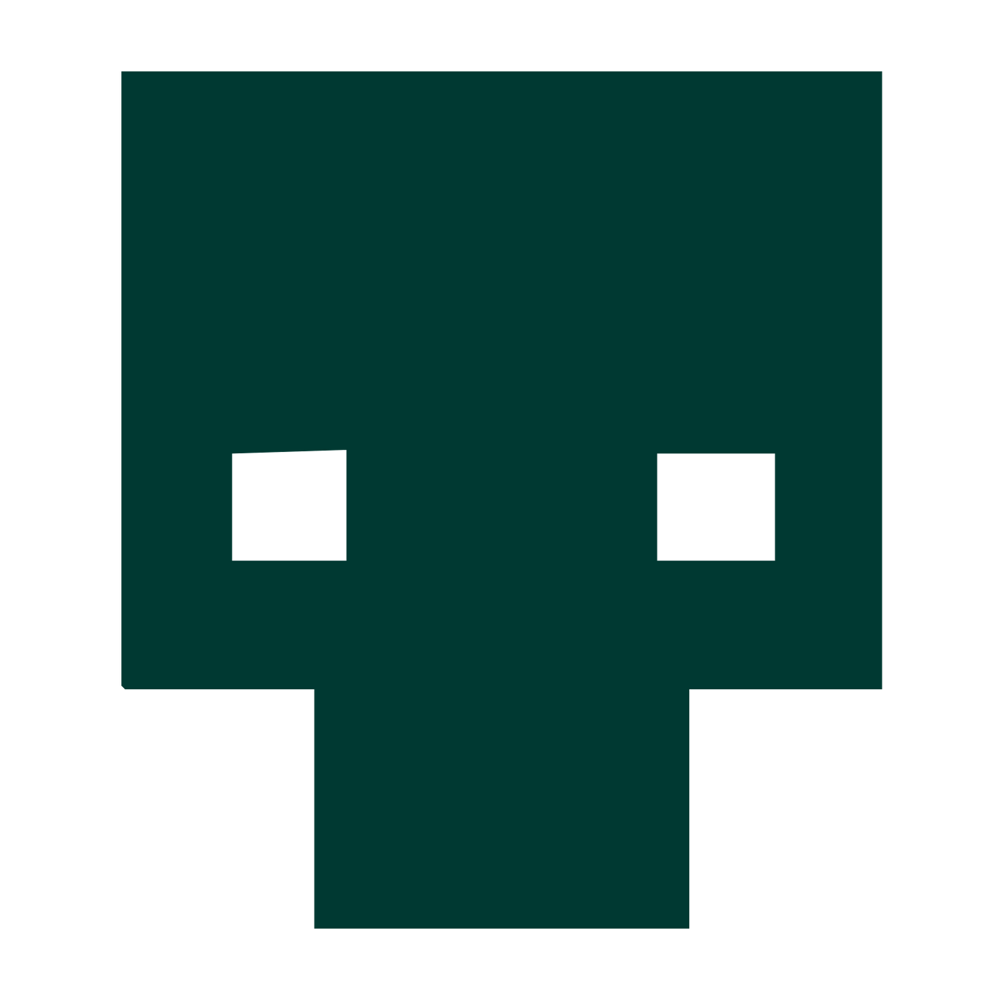 Pixel Skull Alien Logo #003932