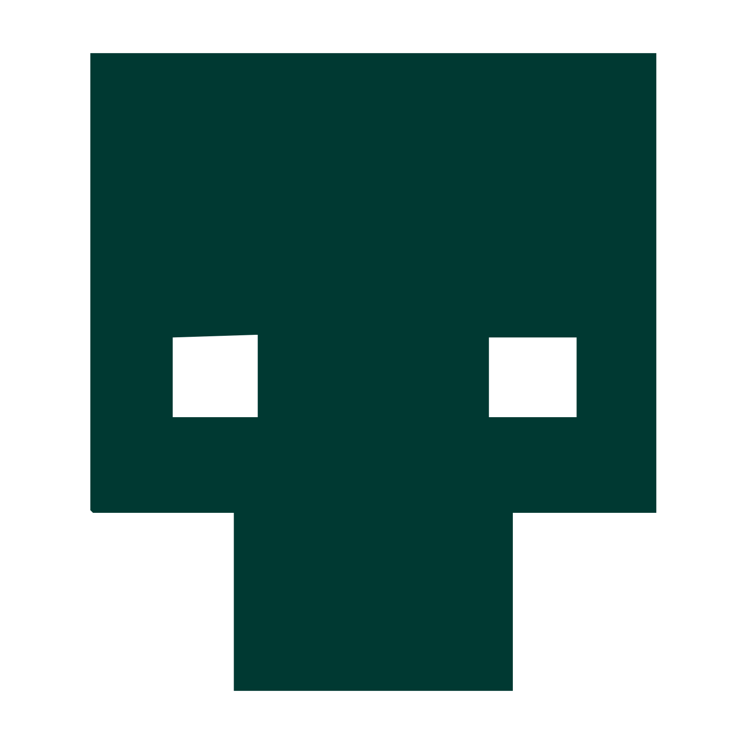 Pixel Skull Alien Logo #003932