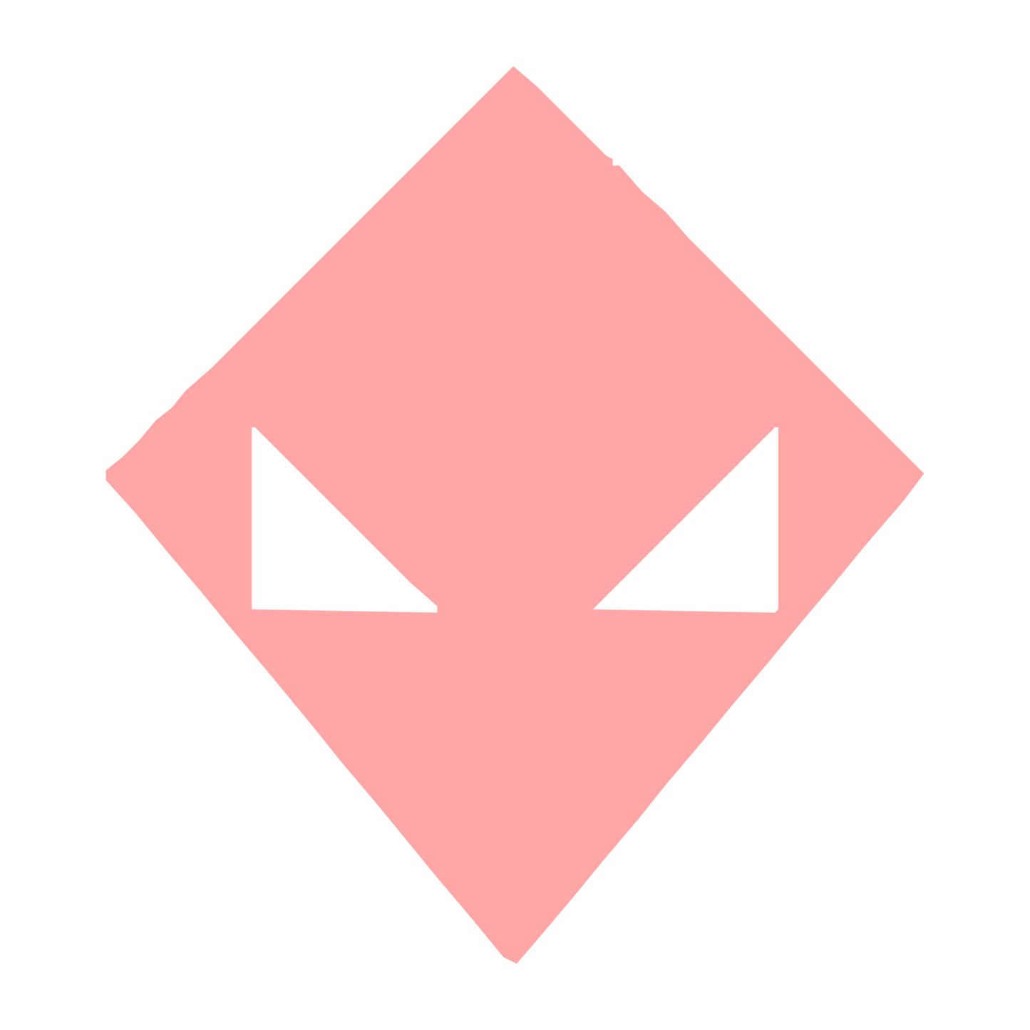 Brutalist Alien Face Logo #ffa6a6