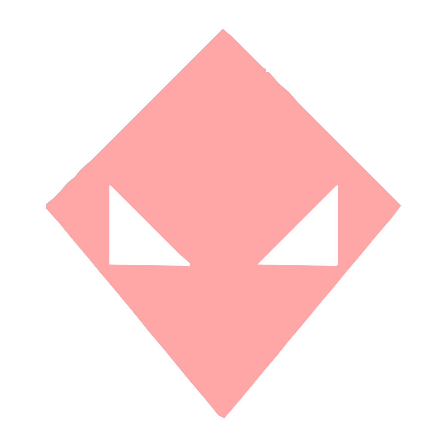 Brutalist Alien Face Logo #ffa6a6