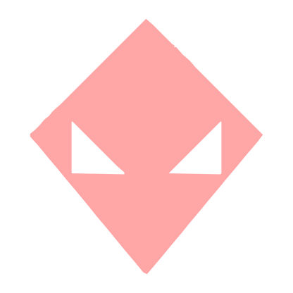 Brutalist Alien Face Logo #ffa6a6