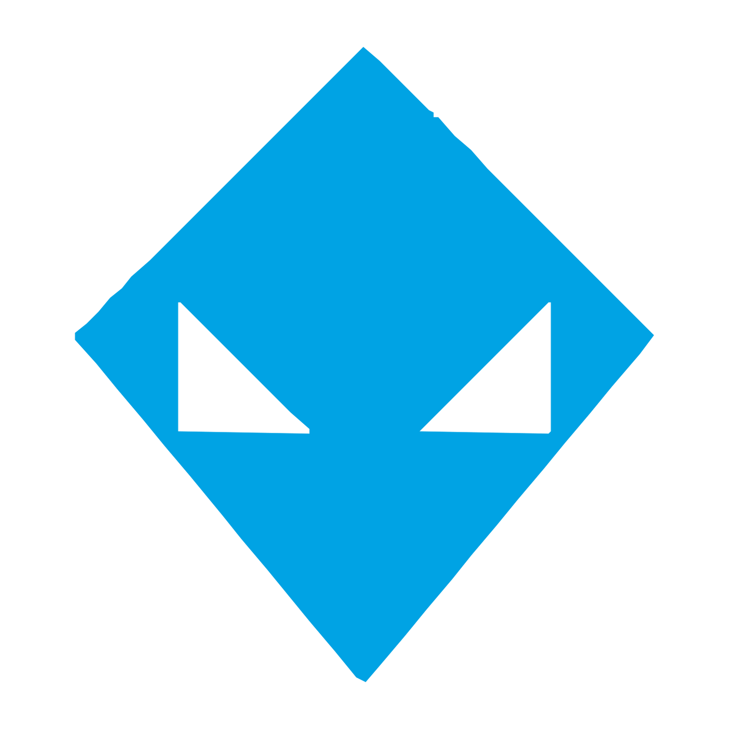 Brutalist Alien Face Logo #00a3e4