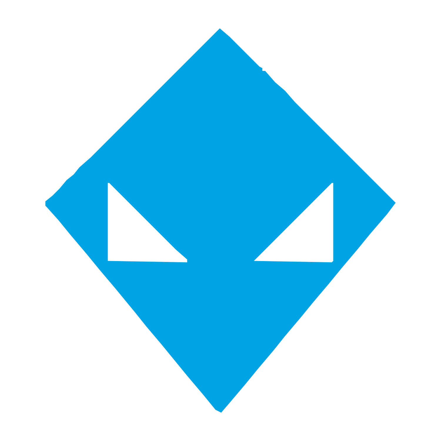 Brutalist Alien Face Logo #00a3e4