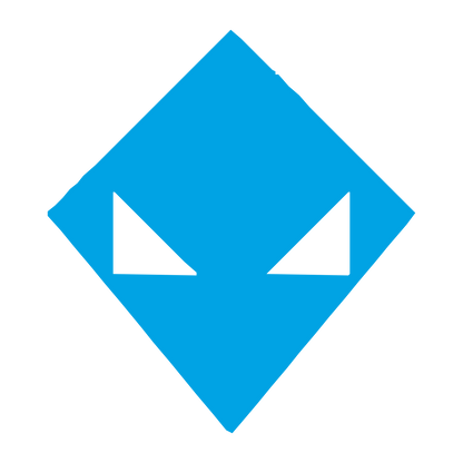 Brutalist Alien Face Logo #00a3e4