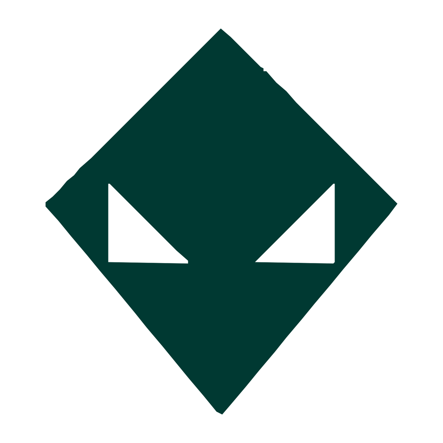 Brutalist Alien Face Logo #003932