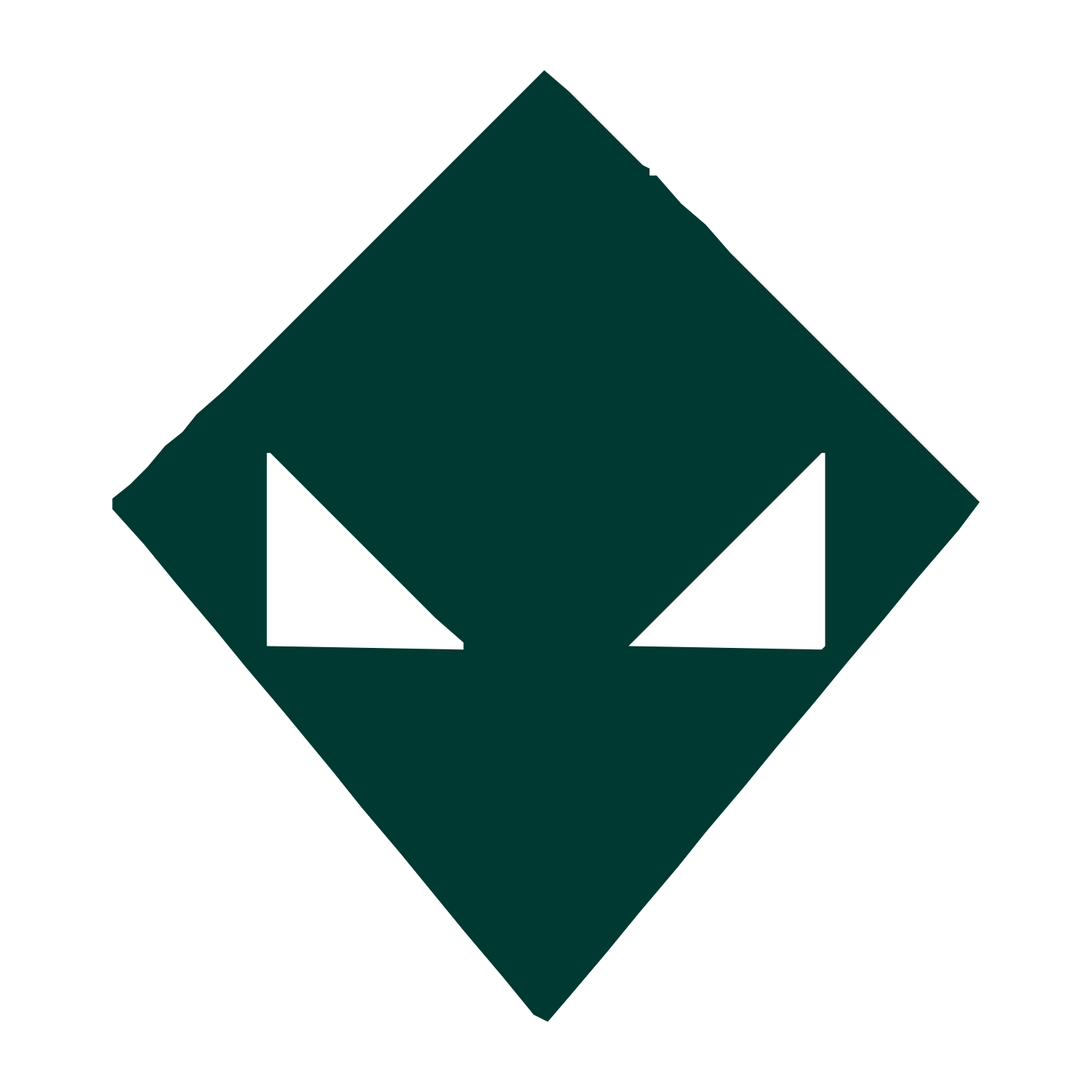 Brutalist Alien Face Logo #003932