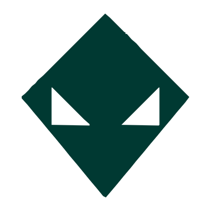 Brutalist Alien Face Logo #003932