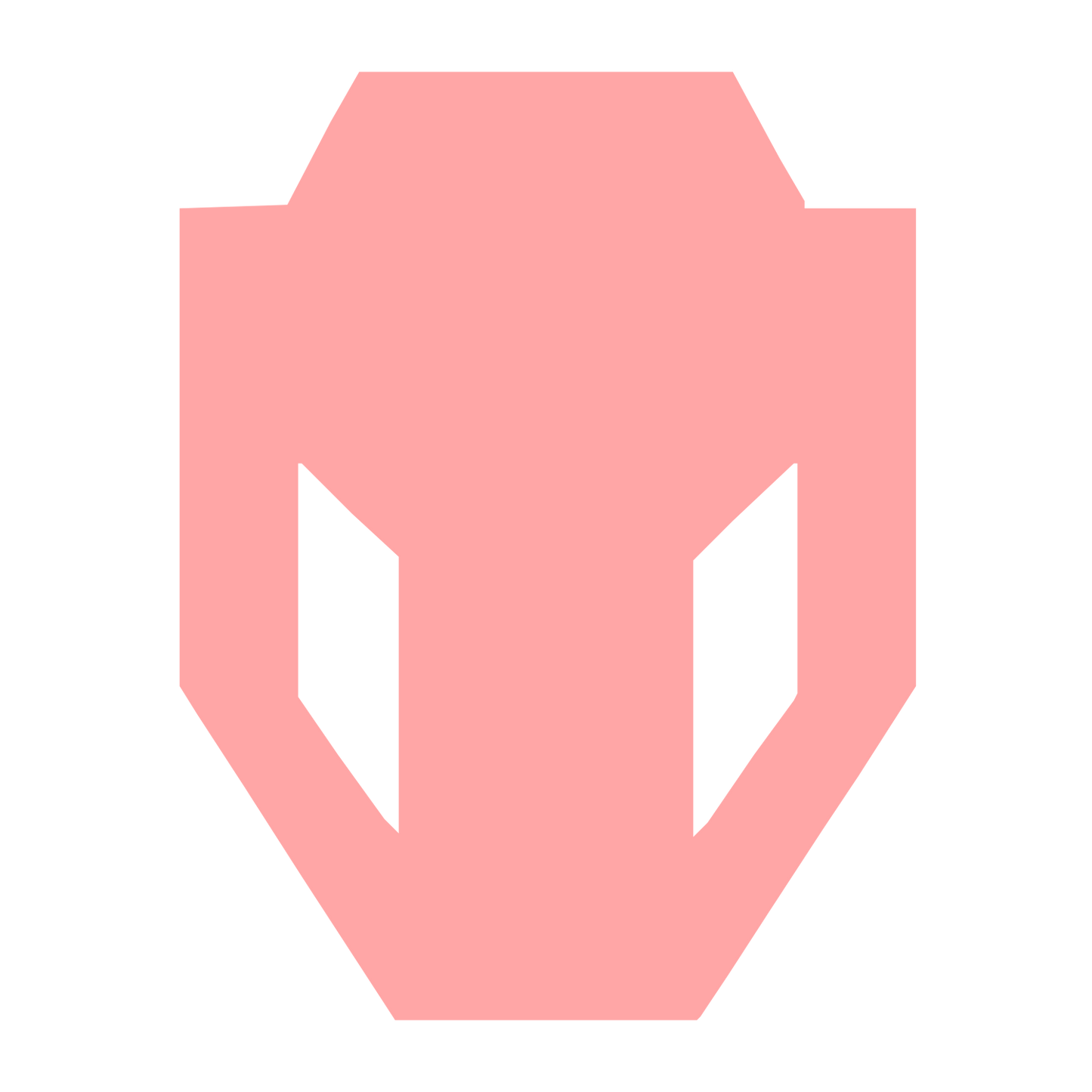 Brutalist Alien Mask Logo #ffa6a6