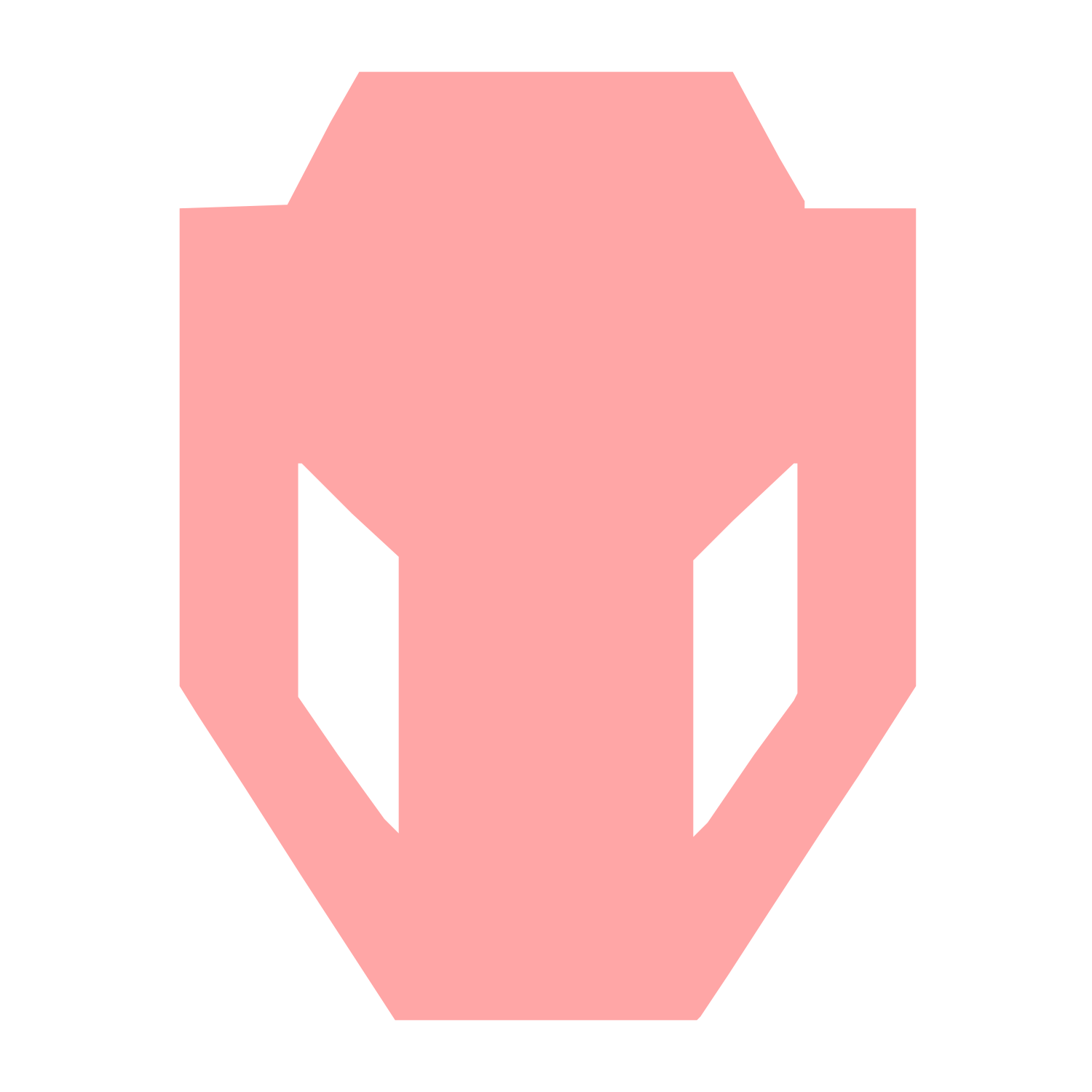 Brutalist Alien Mask Logo #ffa6a6
