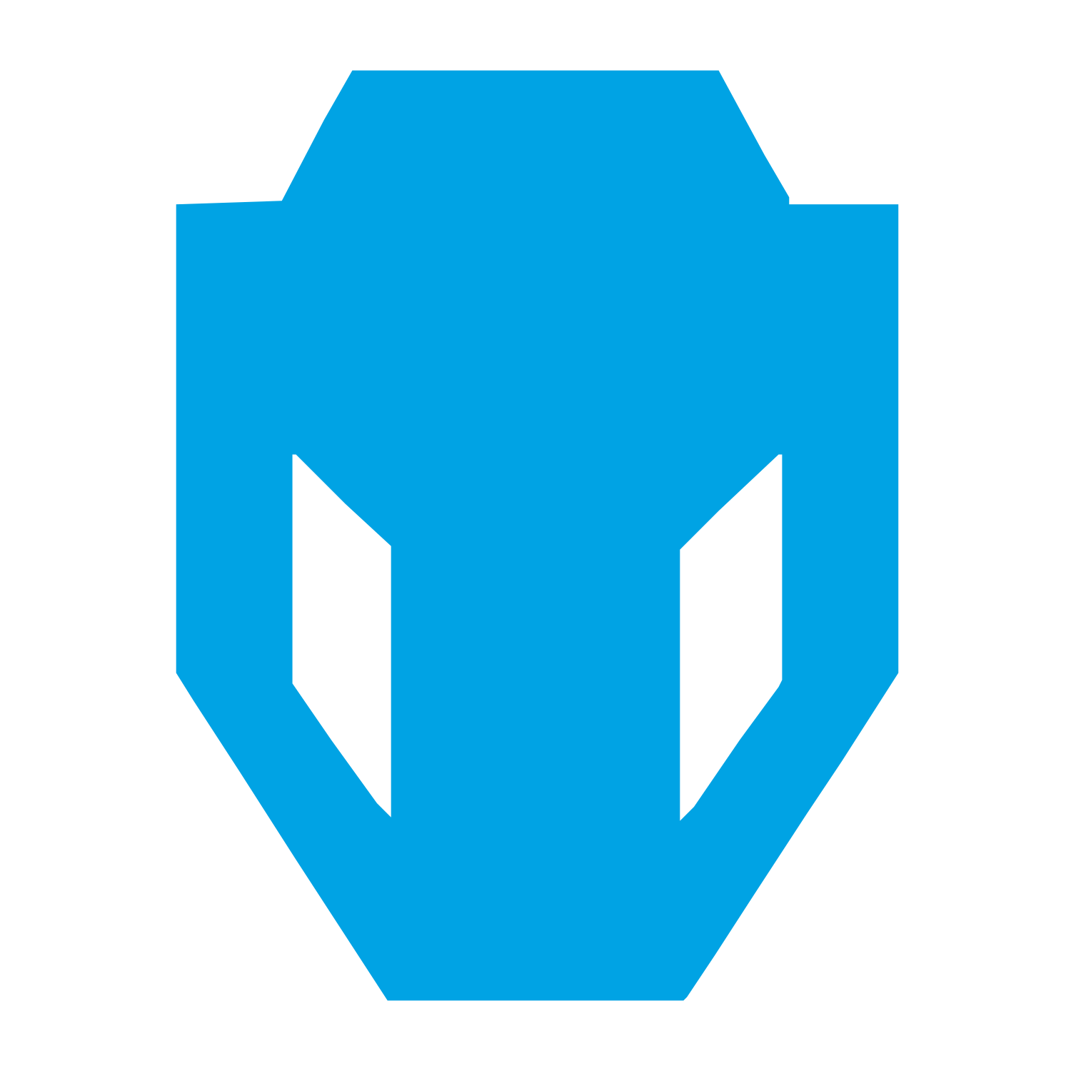 Brutalist Alien Mask Logo #00a3e4