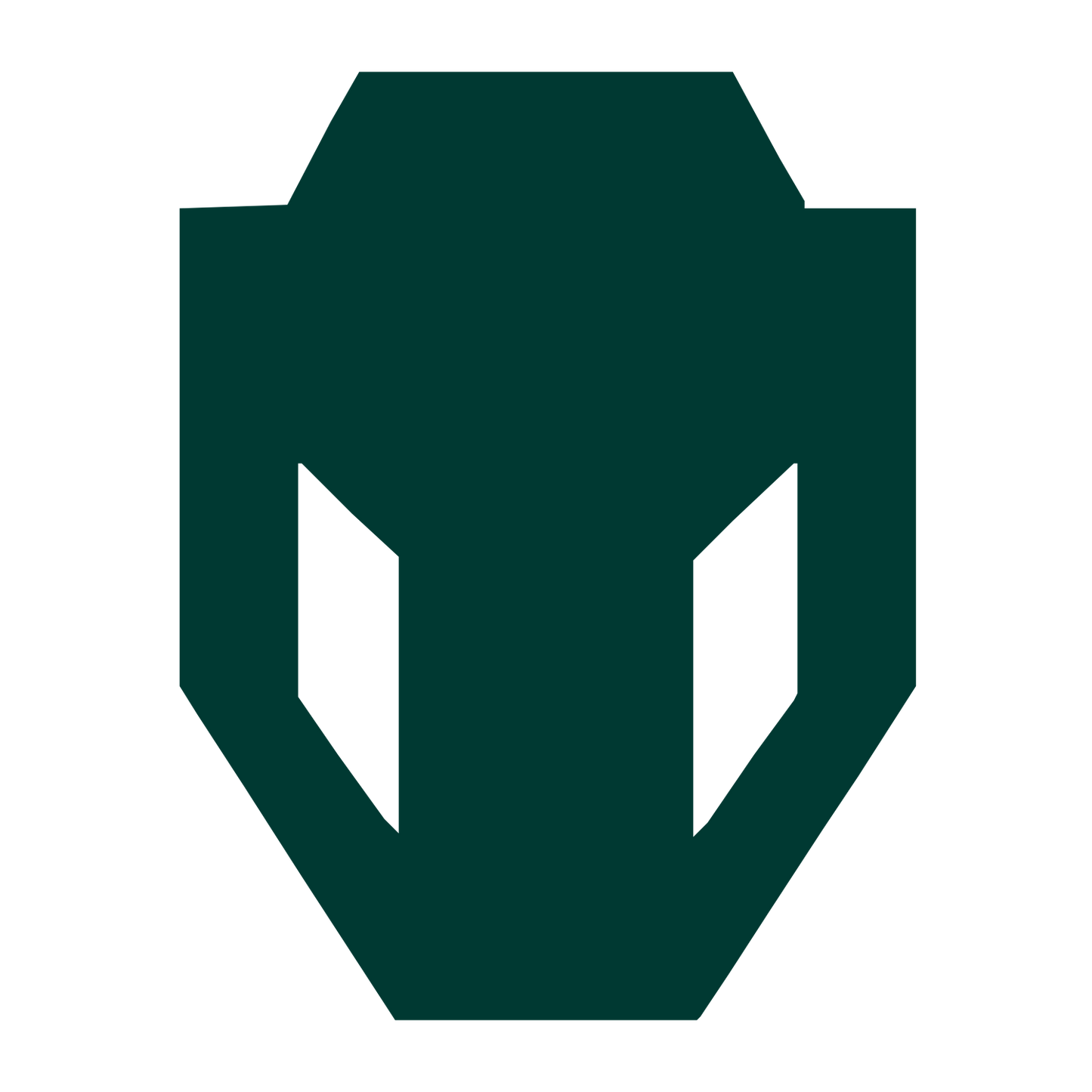Brutalist Alien Mask Logo #003932