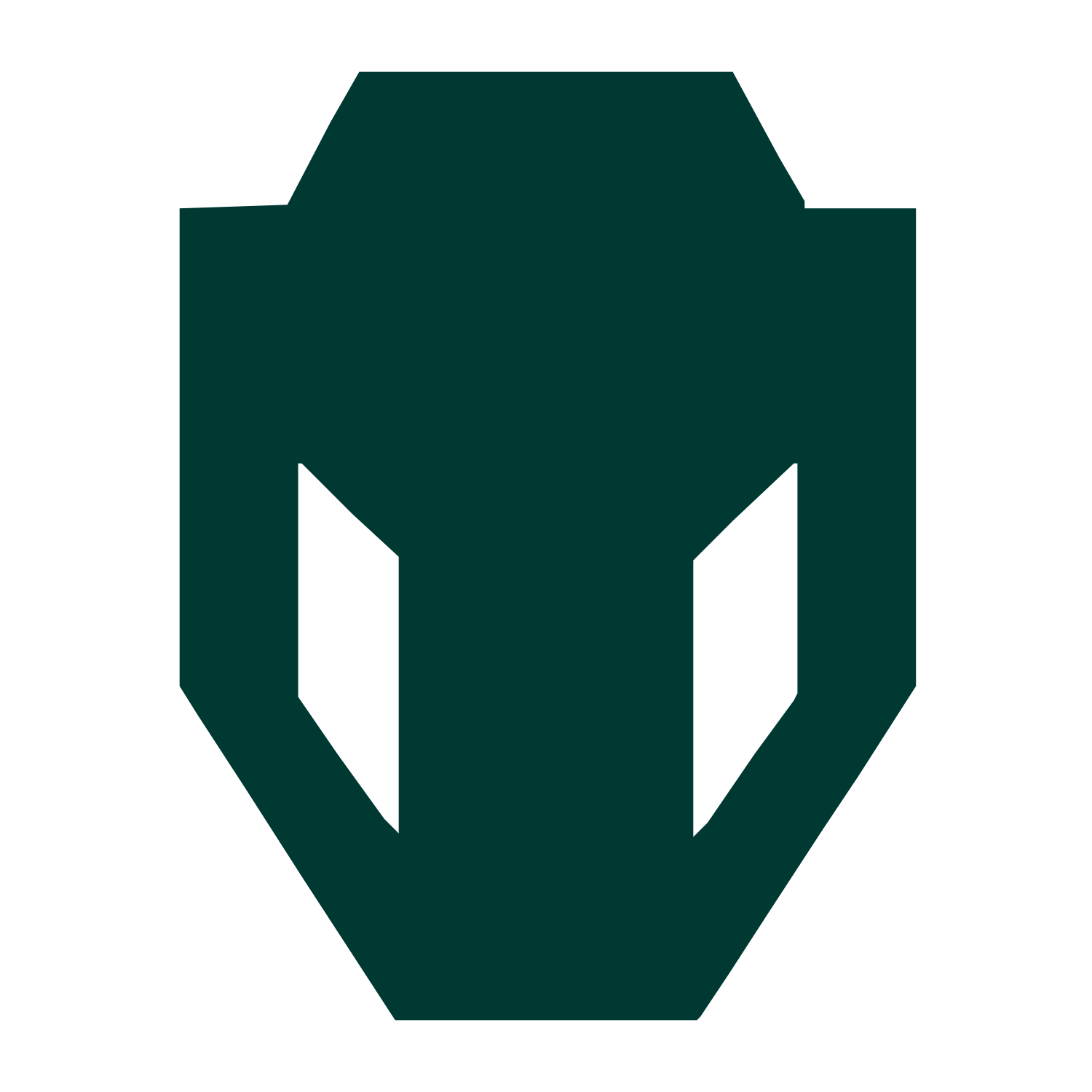 Brutalist Alien Mask Logo #003932