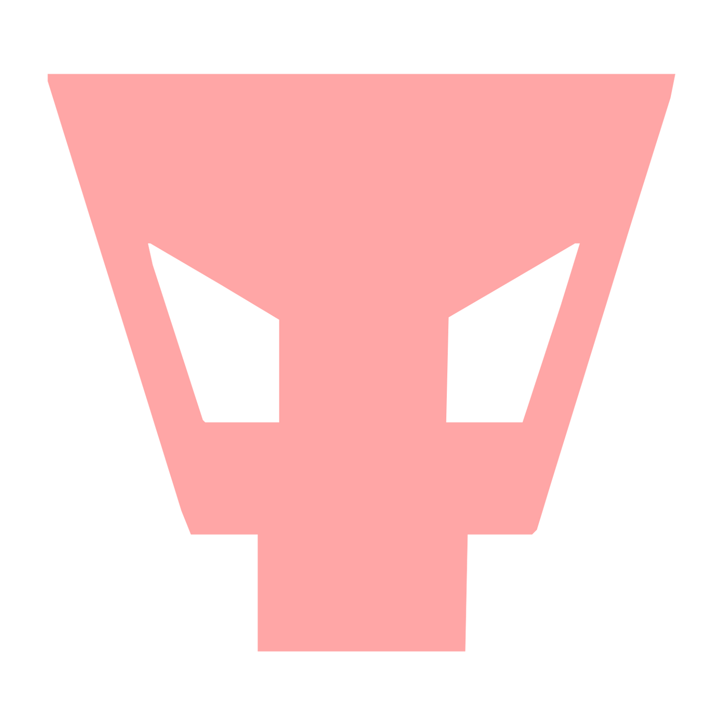 Brutalist Alien Mask Logo #ffa6a6