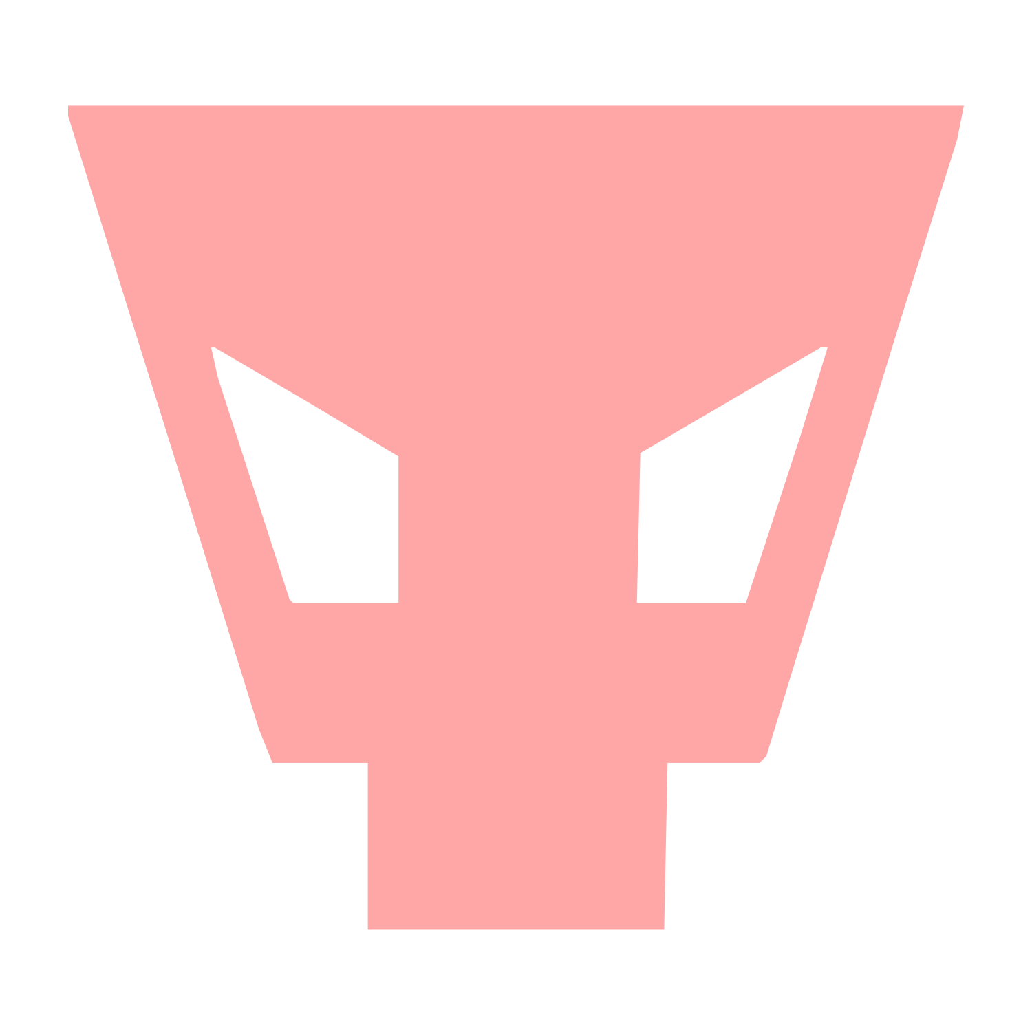 Brutalist Alien Mask Logo #ffa6a6