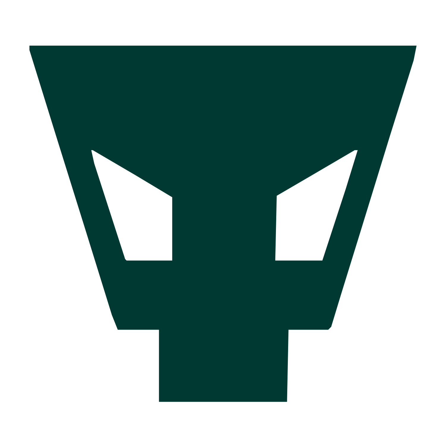 Brutalist Alien Mask Logo #003932