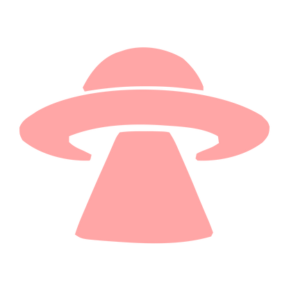 UFO Spaceship Abduction Logo #ffa6a6