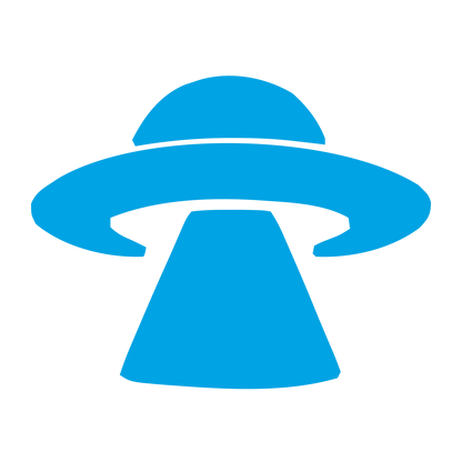UFO Spaceship Abduction Logo #00a3e4