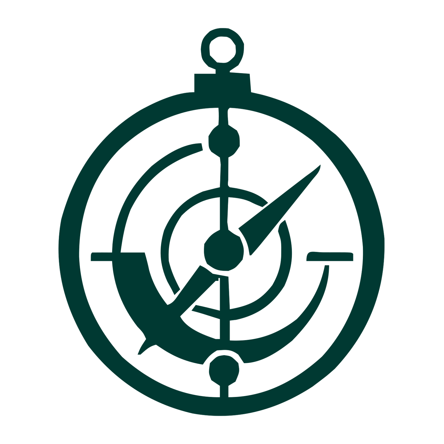 Astrolabe Compass Navigation Logo #003932