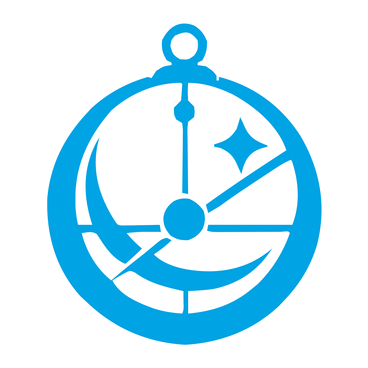 Astrolabe Compass Clock Logo #00a3e4