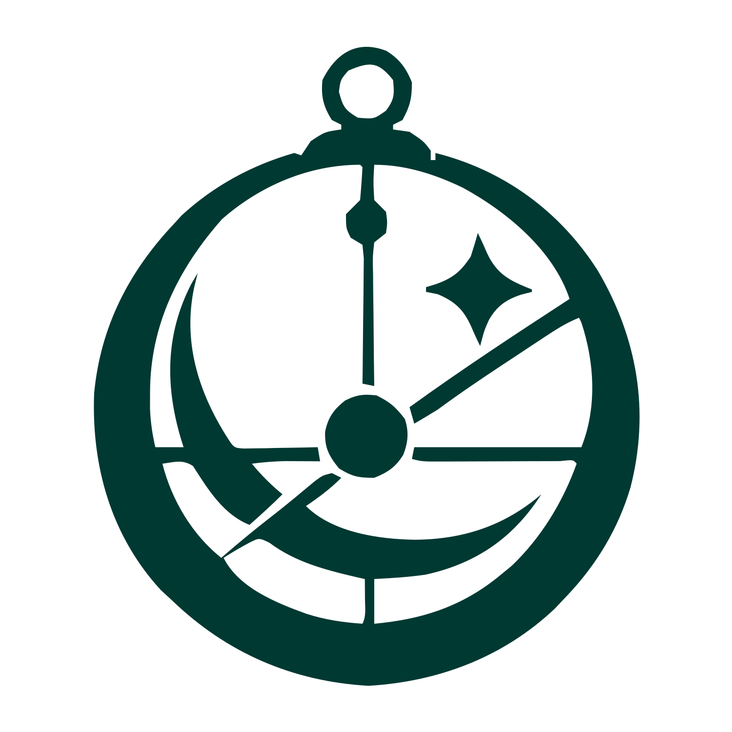 Astrolabe Compass Clock Logo #003932