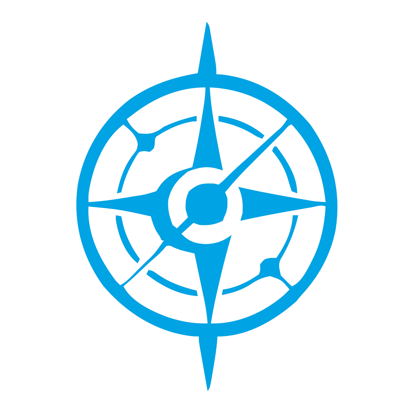 Compass Rose Astrolabe Logo #00a3e4