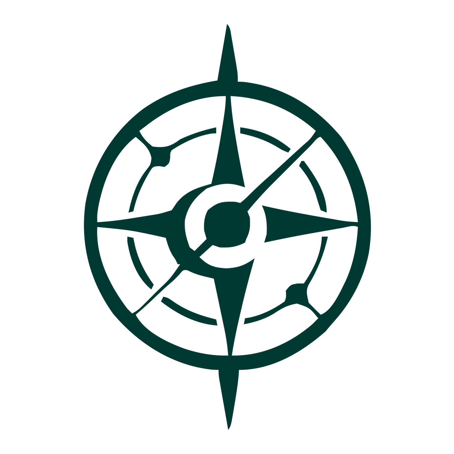 Compass Rose Astrolabe Logo #003932