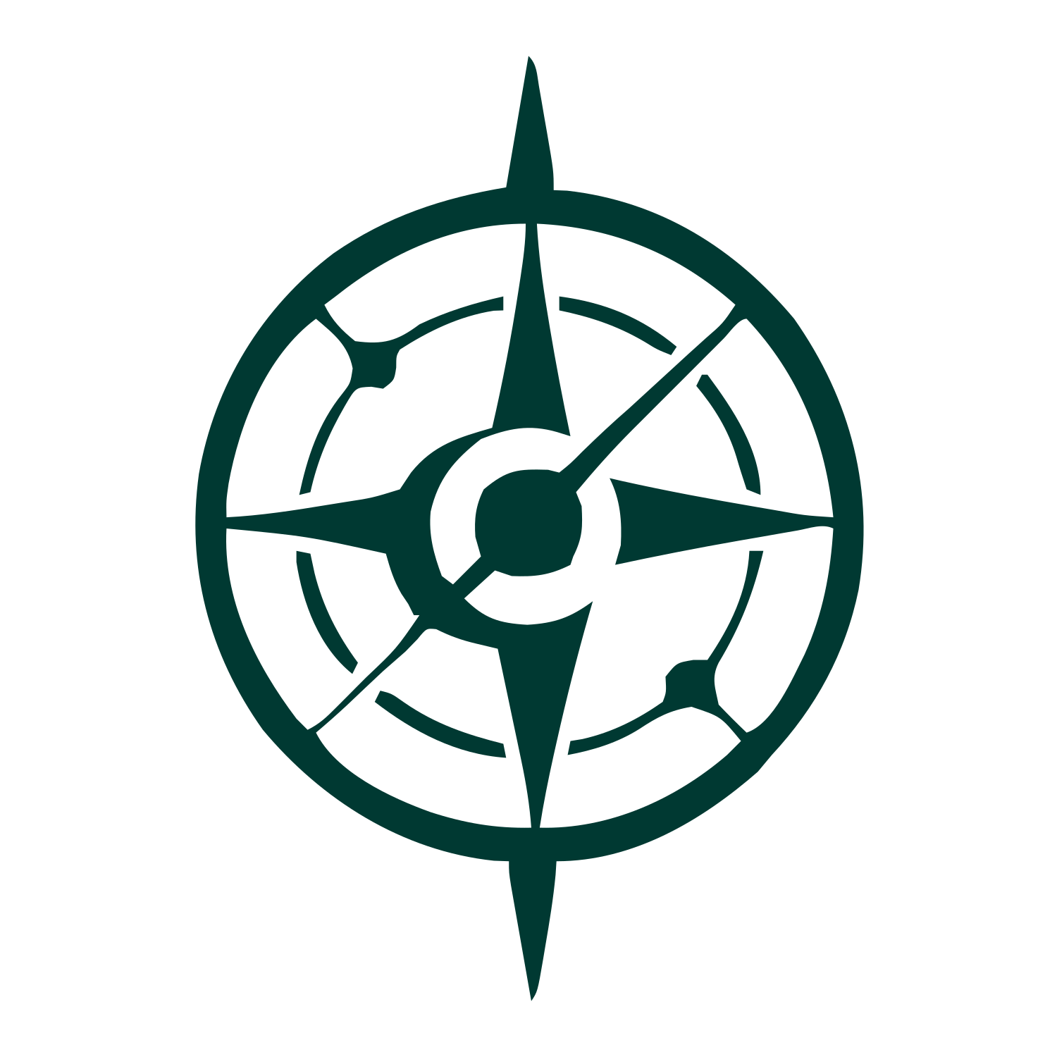 Compass Rose Astrolabe Logo #003932