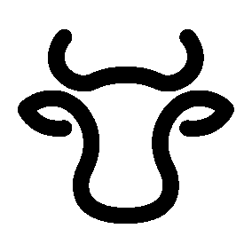 Monoline Cow Head Logo