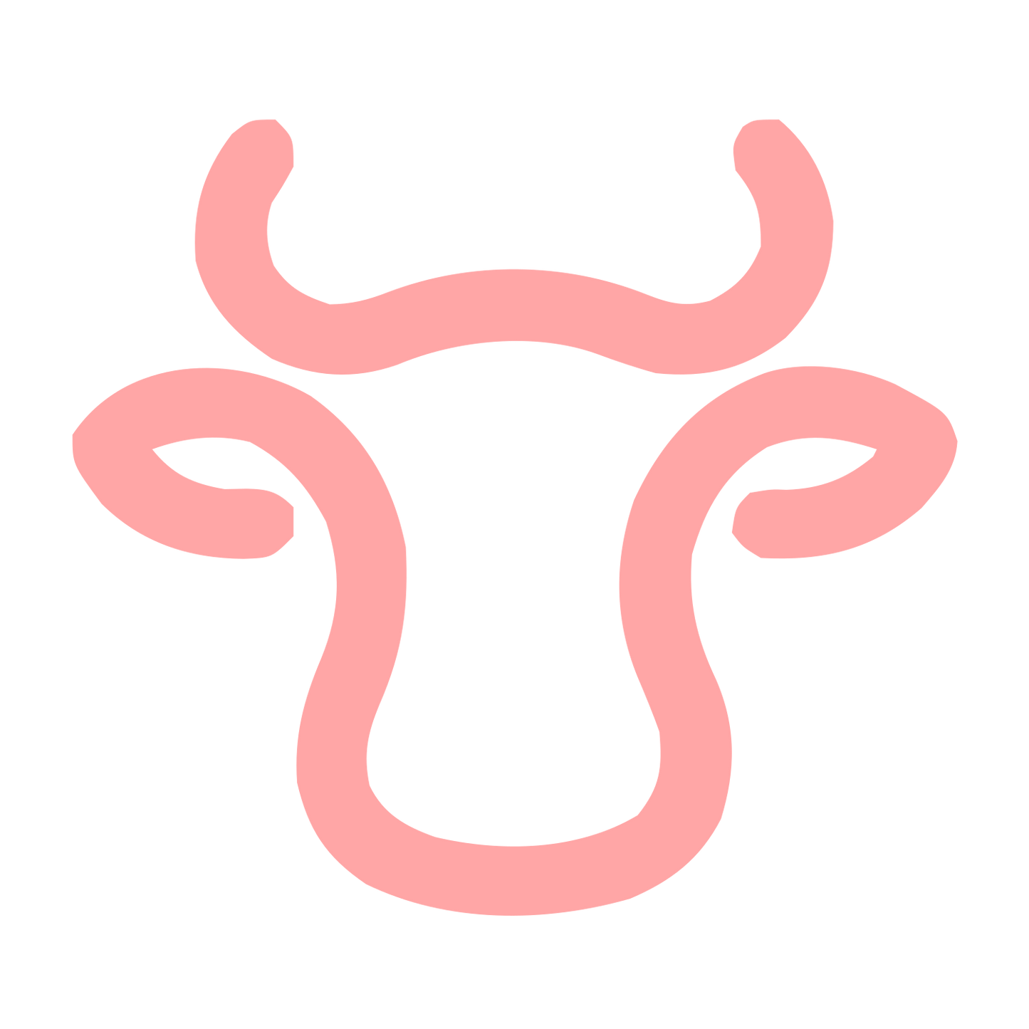 Monoline Cow Head Logo #ffa6a6